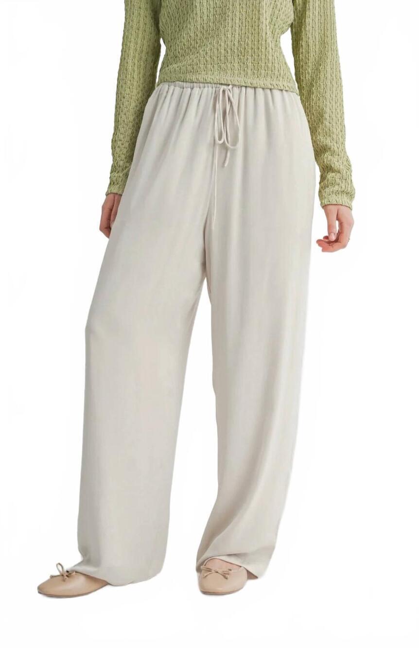 NEW SAGE THE LABEL poetry wide leg pants in beige